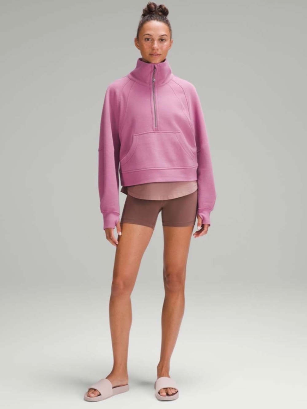 Lululemon Women's Scuba Oversized Funnel-Neck Half Zip in Velvet Dust - Picture 2 of 3